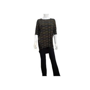LuLaRoe Irma Women's Black & Yellow High-Lo Shirt Geometric print Size: XX-Small